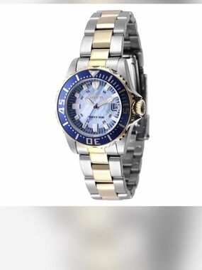 Invicta Two-Tone Gold & Silver Bracelet Watch with Blue Dial